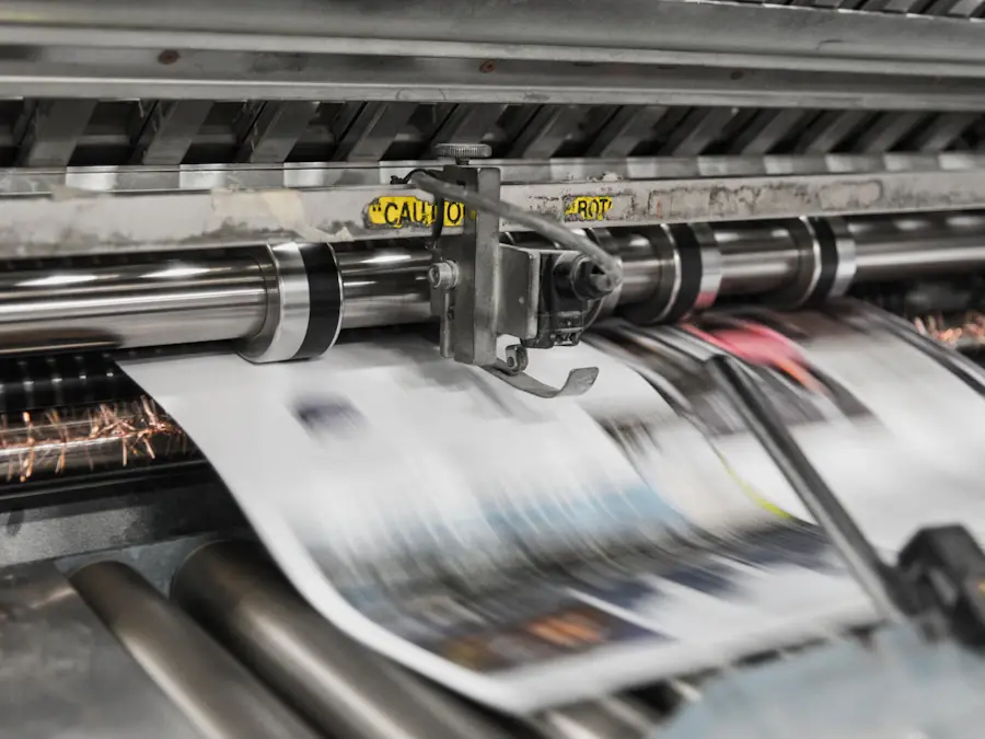 Sheets coming off a printing press